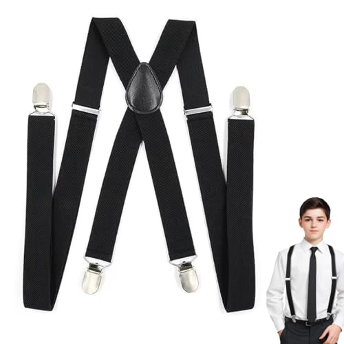 HABNI Hosenträger Herren, X Style, Extra Stark Breit 3,5 Cm Mit Sehr Starken 4 Metall Clips, Einstellbar Und Elastisch Einheitsgröße Für Männer Und Damen von HABNI