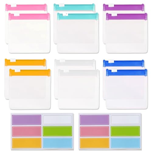 HABNI Pillenbeutel,12 Stück Tragbare Tablettenbeutel Klare Kunststoff Mini Zip Wiederverwendbare Pillenbeutel Enthält Aufkleber In Der Gleichen Farbe Reise Organizer von HABNI