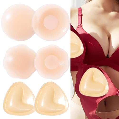 HABNI Push Up Pads Klebe Bh Push Up Pads Nippelpads Selbstklebende Bh Einlagen Für Push Up Effekt Klebepads Für Große Kleine Brust Sticky Bra Silikon Pads Geeignet Für Cup B von HABNI