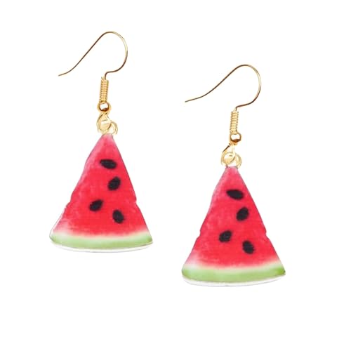 HABNI Wassermelonen-Ohrringe Fruchtige Accessoires Für Sommerlichen Flair Früchte Ohrringe Damen Silber von HABNI
