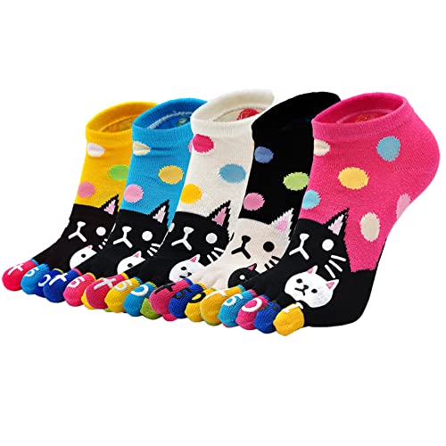 HABUAETY Socken für Damen, Katze, Hund, Mädchen, Tier-Sox, lustig, lustig, Kätzchen-Hund, Knöchelsocken, Geschenk für Erwachsene, Damen, 5 Paar, Katzenmuster, 5-11 HABUAETY Socken für Damen, Katze, Hund, Mädchen, Tier-Sox, lustig, lustig, Kätzchen-Hund, Knöchelsocken, Geschenk für Erwachsene, Damen, 5 Paar, Katzenmuster, 5-11 von HABUAETY
