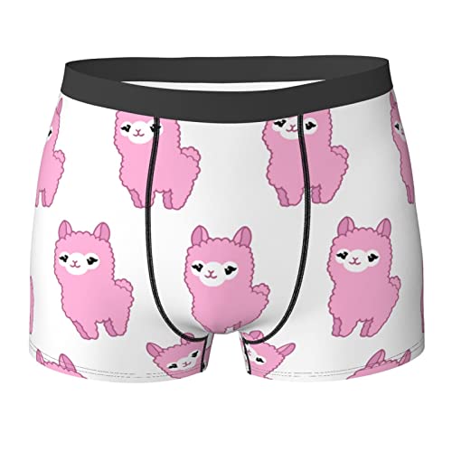 HABXNJF Herren-Boxershorts aus Mikrofaser, Rosa Alpaka, atmungsaktive Herren-Boxershorts, siehe abbildung, S von HABXNJF