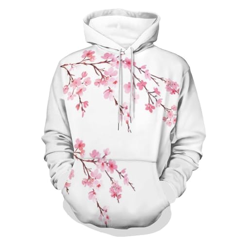 HABXNJF Kapuzen-Sweatshirt, Kirschblüten Hoodie, Mode Hoodie mit Tasche für Herren Damen, Kirschblüten, L von HABXNJF