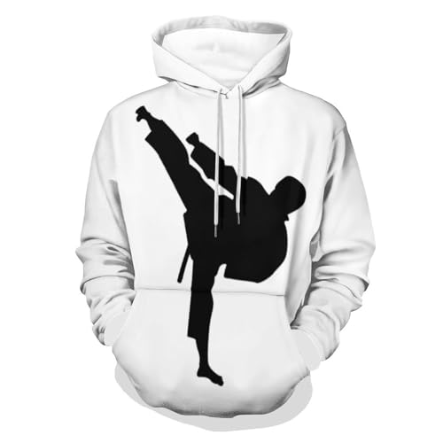 HABXNJF Kapuzen-Sweatshirt, Taekwondo Kampfsport Hoodie, Fashion Hoodie mit Tasche für Herren Damen, Taekwondo Kampfsport, S von HABXNJF