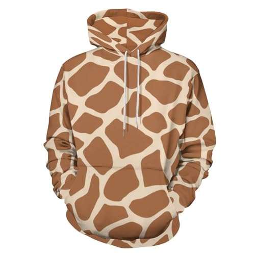 HABXNJF Kapuzenpullover Giraffe Muster Tier Hoodie Mode Hoodie mit Tasche für Herren Damen, Giraffen-Muster, M von HABXNJF