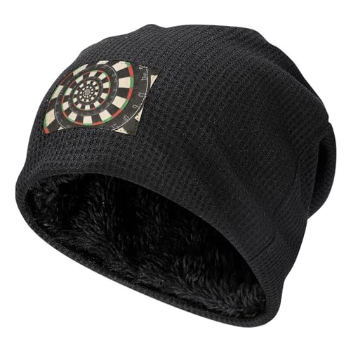 HABXNJF Slouch Beanie Mütze Darts Target Beanie Mütze Skull Cap für Winter Herren Damen, black-Darts Target, One size von HABXNJF