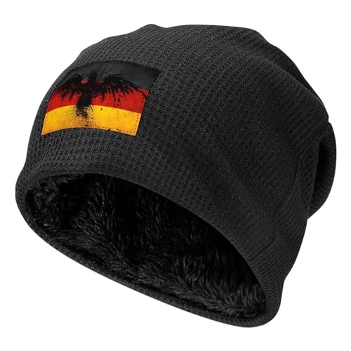 HABXNJF Slouch Beanie Mütze Deutschland Flagge Adler Beanie Mütze Skull Cap für Winter Herren Damen, schwarz-Deutschland Flagge Adler, One size von HABXNJF