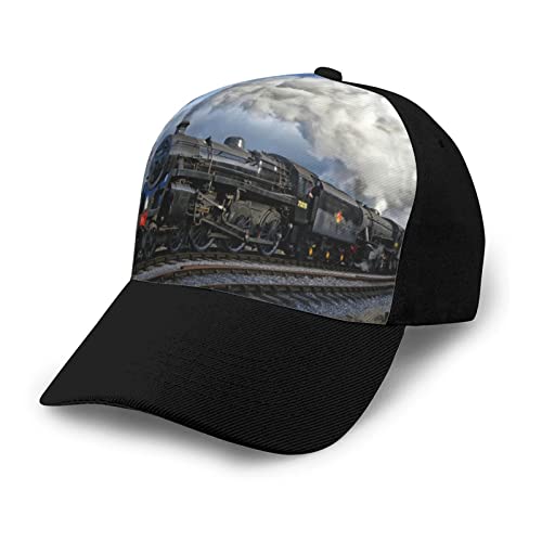 HABXNJF Verstellbare Trucker-Kappe, Eisenbahn-Dampfzug-Baseballkappe, Outdoor-Sommersport-Kappe für Männer und Frauen, siehe abbildung, One size von HABXNJF