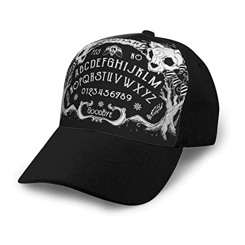 HABXNJF Verstellbare Trucker Kappe, Katze Totenkopf Kopf Hexenbrett Schwarz Gothic Baseball Cap, Outdoor Sommer Sport Cap für Männer Frauen, siehe abbildung, One size von HABXNJF