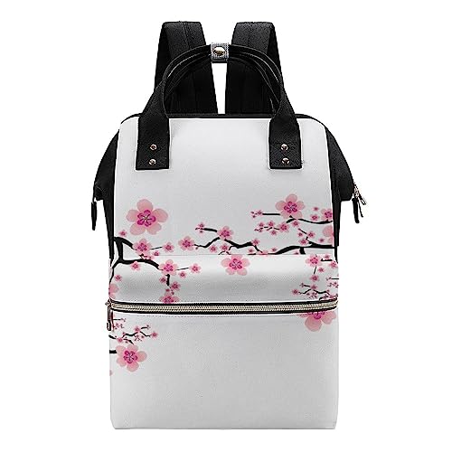 HABXNJF Wasserdichter Damen-Rucksack, Pflaumenblüten-Wickeltasche, Multifunktions-Wickeltasche, Rucksack mit Griff für Mama und Papa, Plum Blossom, 28 x 40 x 18 cm von HABXNJF