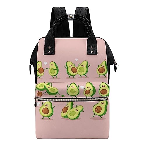 Wasserdichter Damen-Rucksack, lustige Avocado-Wickeltasche, multifunktionaler Wickelrucksack mit Griff für Mama und Papa, Lustiger Avocado, X-Small von HABXNJF