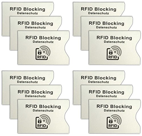 12er Set RFID NFC Schutzhülle | EC Kartenhülle | Datenschutz Karte Hülle Blocker | Kreditkarten Karten Abschirmung | Anti Skimming von HAC24