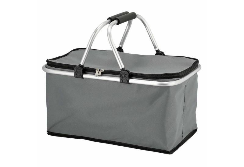 HAC24 Einkaufskorb Thermokorb Faltkorb Thermo Einkaufstasche mit Kühlfunktion Kühlkorb, 30 l, Grau, 46x23x27cm, Faltbar von HAC24