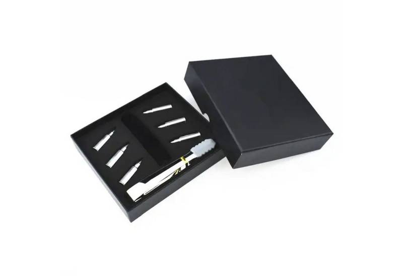 HAC24 Eiswürfel-Steine Whiskey Kühlsteine Steine Whiskysteine, Edelstahl Patronenform inkl. Zange und Samtbeutel Wiederverwendbar von HAC24