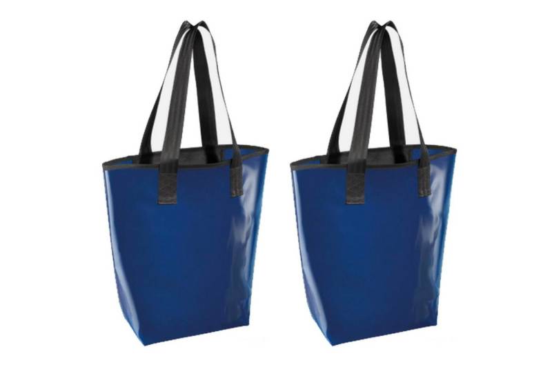 HAC24 Freizeittasche Damen Herren Schultertasche Umhängetasche Sporttasche (2-tlg), Dunkelblau 16 Liter aus LKW Plane von HAC24