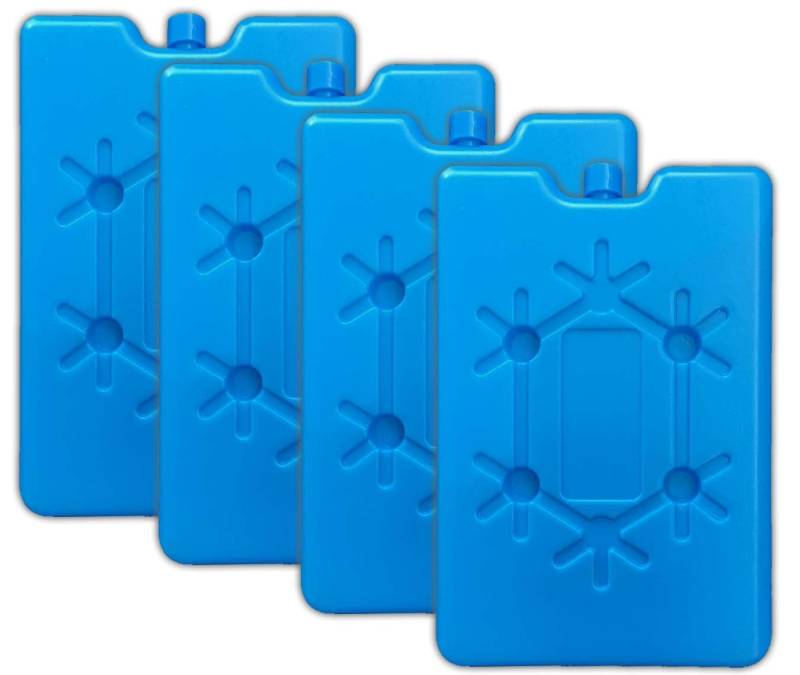 HAC24 Kühlakku 4x Ultraflache Kühlakkus Kühlelemente Kühlpack Kühlpads, je 200 g für Kühltaschen Kühlbox Eisbox von HAC24