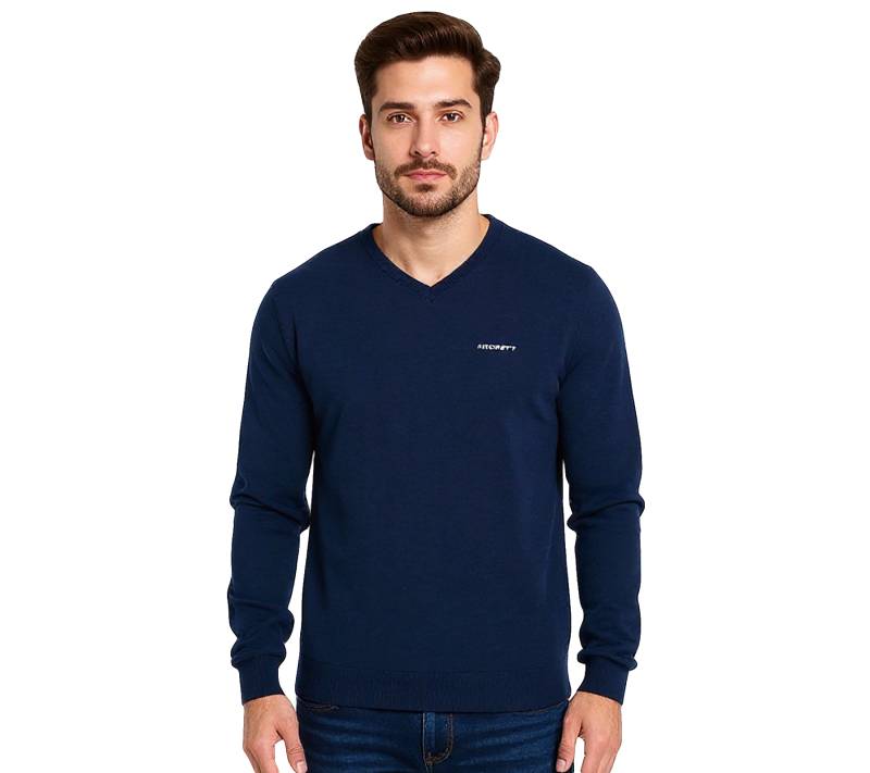 HACKETT LONDON GOLF Herren Baumwoll-Pullover Strick-Pullover mit V-Ausschnitt Langarm-Shirt HMX5000D Dunkelblau von HACKETT LONDON