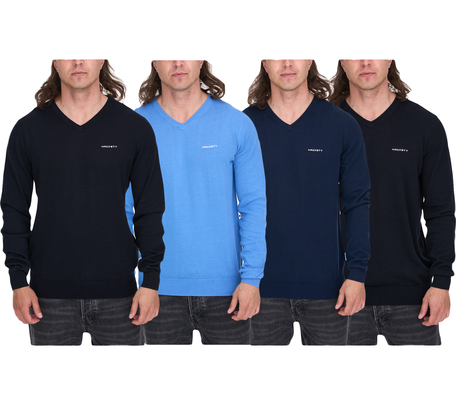 HACKETT LONDON GOLF Herren Baumwoll-Pullover Strick-Pullover mit V-Ausschnitt Langarm-Shirt HMX500D Schwarz, Blau oder Dunkelblau HACKETT LONDON GOLF Herren Baumwoll-Pullover Strick-Pullover mit V-Ausschnitt Langarm-Shirt HMX500D Schwarz, Blau oder Dunkelblau von HACKETT LONDON
