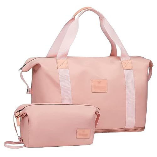 Reisetasche Für Männer Männer, Stilvolle Übernachtungstasche, Transportieren Sie Taschen Mit Nasse Tasche, Fitness -Tasche Für Reisen, Training, Sport,Rosa von HACLEN