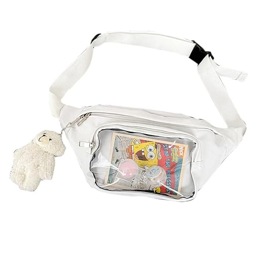 HACODAN Fanny Pack Ita Bag Crossbody Kawaii Cute Pin Display Bag Messenger Japanische Hüfttasche für Mädchen, Weiß von HACODAN