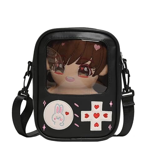 Ita Bag Crossbody Kawaii Gepäck Niedliche Pin Puppe Display Tasche Messenger Japanische Harajuku Tote Schultertaschen für Schule, Schwarz von HACODAN