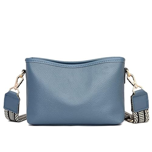 Sling Bag for Women Chest Purse Fanny Pack Hobo Crossbody Purses Hobo with Wide Guitar Strap Belt, Blau von HACODAN