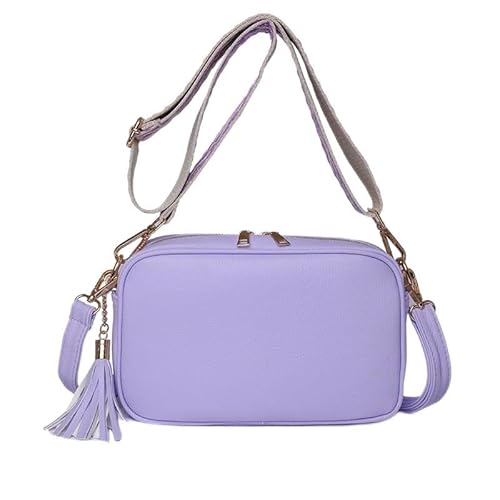 Sling Bag for Women Chest Purse Fanny Pack Hobo Crossbody Purses Hobo with Wide Guitar Strap Belt, Violett von HACODAN