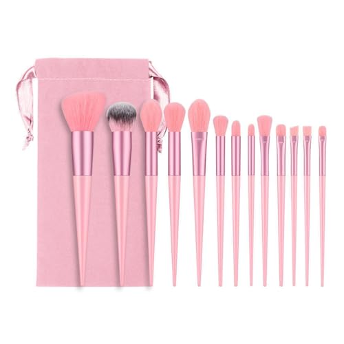 13Pcs Makeup Brushes Set, Super Soft Make Up Brush Set, with Portable Storage Bag Make Up Tool, Premium Foundation Brushes For Concealers Eyeshadow Lip Gloss Make Up Brush Kits (Pink) von HADAVAKA