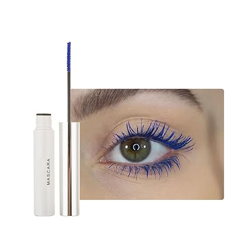 2PCS Wasserfeste Wimperntusche Eyelash Primer, farbenfrohe Fiber Extra Long Voluminous Lash Mascara, Volumen, Schwung, Verlängerung & Smudge Free Mascara (05# Sapphire Blue) von HADAVAKA