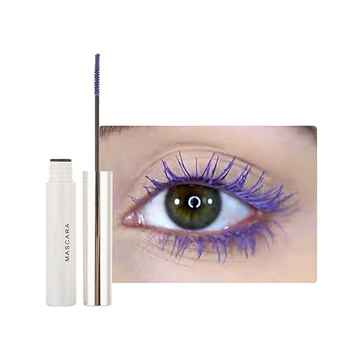 2PCS Wasserfeste Wimperntusche Eyelash Primer, farbenfrohe Fiber Extra Long Voluminous Lash Mascara, Volumen, Schwung, Verlängerung & Smudge Free Mascara (08# Violet) von HADAVAKA