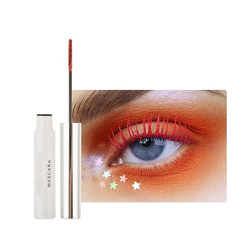 2PCS Wasserfeste Wimperntusche Eyelash Primer, farbenfrohe Fiber Extra Long Voluminous Lash Mascara, Volumen, Schwung, Verlängerung & Smudge Free Mascara (10# Red Coral) von HADAVAKA