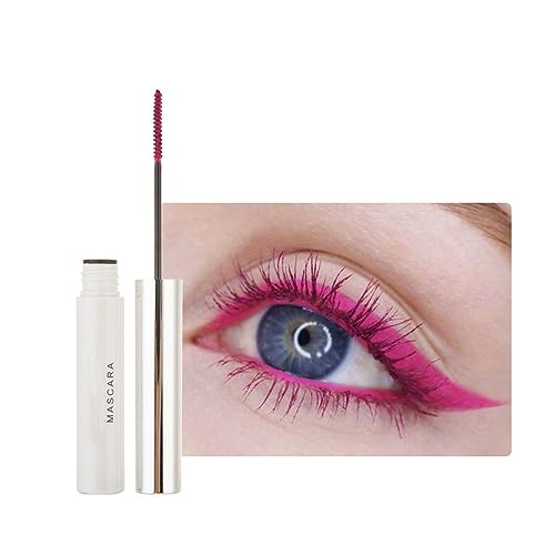 2PCS Wasserfeste Wimperntusche Eyelash Primer, farbenfrohe Fiber Extra Long Voluminous Lash Mascara, Volumen, Schwung, Verlängerung & Smudge Free Mascara (12# Pink) von HADAVAKA