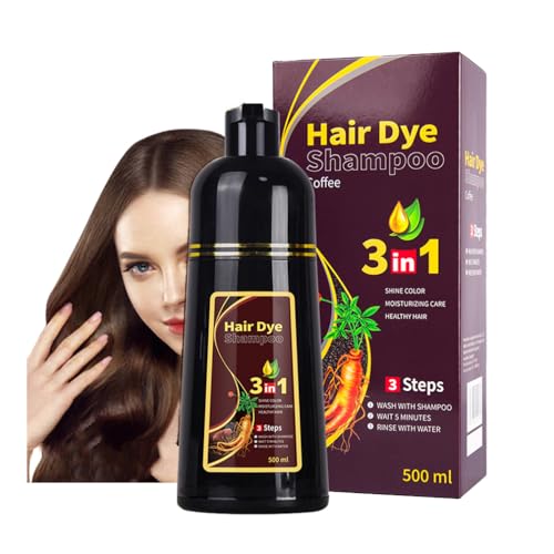 500ml Coffce Hair Dye Shampoo, Instant hair Colouring, Semi-Permanent Hair Dye, 3-In-1 Shampoo For Men And Women, Restore Hair Luster (Coffce) von HADAVAKA