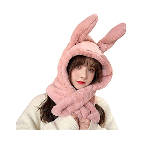 Cute Bunny Hat Ear Moving Jumping Hat Funny Animal Plush Rabbit Hats, Warm Plush Rabbit Winter Caps, Warm Hat, Girls Ear Moving Jumping Hats, for Women Girls (Pink) von HADAVAKA