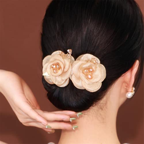 Einfache Schnelle Spirale Haar Zopf Flechten Clips, Modische Haarspangen Für Frauen, Elegante Blume Lazy Haar Lockenwickler, Diy Haar-styling-accessoires (Rose) von HADAVAKA