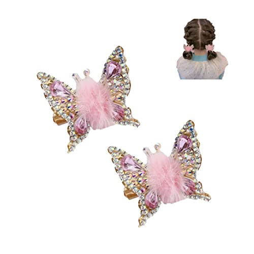 Flying Butterfly Hairpin, Glitter Butterfly Hair Clips, Cute Clips Butterfly Clips, Girls Mini Hair Clips, Decorative Headdress Hair Accessories, Moving Butterfly Hair Clips (Pink) von HADAVAKA