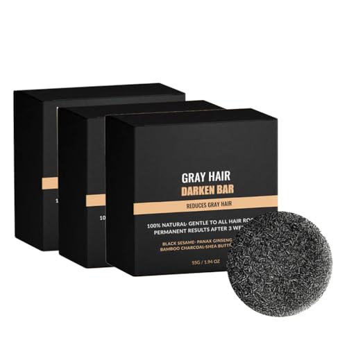 Gray Hair Reversebar, Moisturizing and Nourishing Hair Blackening Soap, Scalp Cleansing and Care Soap, Anti Grey Bar For Shiny, Mane Root Activator Bar For Men And Women (3PCS) von HADAVAKA