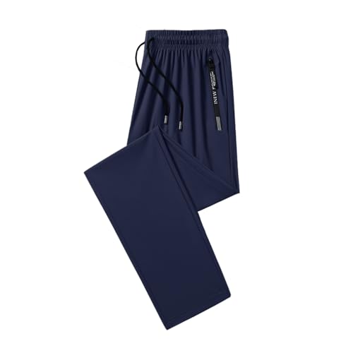 HADAVAKA Stretch Active Pants, Lightweight Breathable Casual Quick-Dry Trousers, with Zip Pockets, Summer Nylon Ice-Silk Trousers, Fit Quick Drying Pants, for Work Golf Gym (Blue-B,M) von HADAVAKA