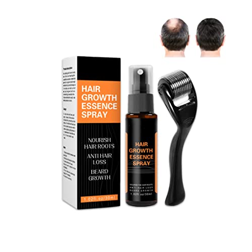 Haarwuchs-spray, Haarwuchs-Roller+ 30ml Extra Starkes Haarwuchs-serum-spray, Haarwuchs-spray Für Männer Frauen, Ingwer-keimöl-haarwuchs-spray Stoppt Haarausfall (Spray+Roller) von HADAVAKA