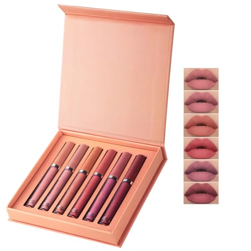 Matte Matte Lip Glaze Lipstick Sets, 6 Color Matte Lipstick Set, Waterproof Long Lasting Lipstick Set, Velvet Matte Matte, Non Fading Lipstick Set, Popular Makeup Lip Gloss Set (B) von HADAVAKA