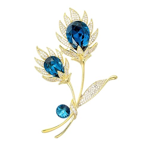 HADECOLL 1 stück Goldene Blaue Blume Kristall Brosche Pin Legierung Strass Corsage für Frauen Mädchen Weihnachten Geburtstag Schmuck Geschenk,Blue golden-1.77 * 2.83in HADECOLL 1 stück Goldene Blaue Blume Kristall Brosche Pin Legierung Strass Corsage für Frauen Mädchen Weihnachten Geburtstag Schmuck Geschenk,Blue golden-1.77 * 2.83in von HADECOLL