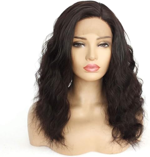 Vorverlesene kurze Echthaar-Perücken mit Spitzenkante for schwarze Frauen, klebefrei, natürliches langes Haar, gewellt, lockig, Vollspitze-Perücken (Babyhaar), 30,5 cm Mode von HAENJA