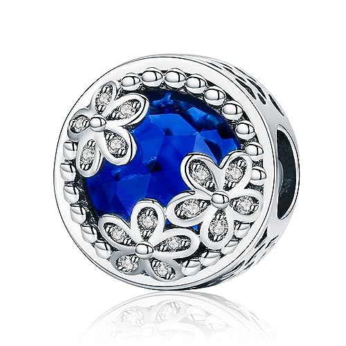 HAEPIAR S925 Silber Charm für Armband Halskette Sterling Silber Dangles blaue Blume für Frauen Mädchen Geschenke von HAEPIAR