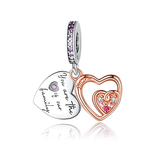 HAEPIAR S925 Silber Charme für Armband Halskette Sterling Silber Dangles MOM Entwined Infinite Hearts für Frauen Mädchen Geschenke von HAEPIAR