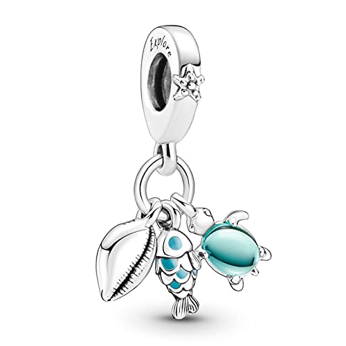 HAEPIAR S925 Sterling Silber Charme für Armband Halskette Charm Dangle Meeresschildkröte Fisch und dreifacher Panzer für Frauen Mädchen Geburtstag Geschenke von HAEPIAR