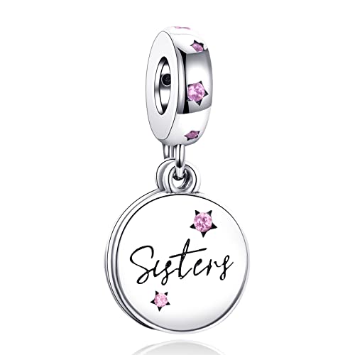 HAEPIAR S925 Sterling Silber Charme für Armband Halskette Charm Dangle Schwestern für immer für Frauen Mädchen Geburtstag Geschenke von HAEPIAR