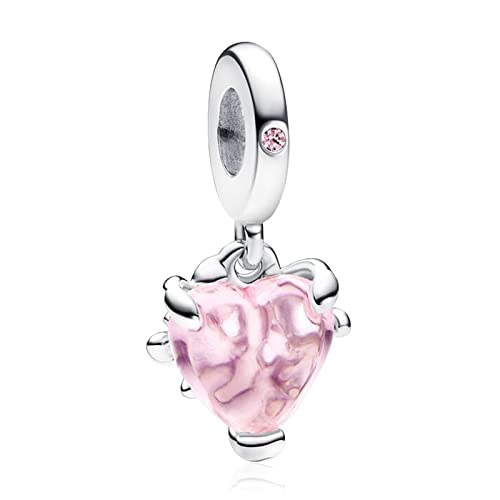 HAEPIAR S925 Sterling Silber Charme für Armband Halskette Charm Dangle Stammbaum und rosa Herz für Frauen Mädchen Geburtstag Geschenke von HAEPIAR