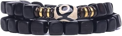 HAEUYA Gebetsperlen, Perlenarmbänder, 9 mm Gebetsperlen aus natürlichem Sandelholz in quadratischer Form, tibetisch-buddhistischer Meditationsschmuck im Doppelkreis-Stil HAEUYA Gebetsperlen, Perlenarmbänder, 9 mm Gebetsperlen aus natürlichem Sandelholz in quadratischer Form, tibetisch-buddhistischer Meditationsschmuck im Doppelkreis-Stil von HAEUYA