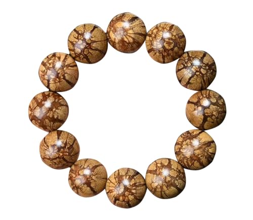 HAEUYA Gebetsperlen, Perlenarmbänder, Armband Liudao Holz Handschnur Buddha Perlenschmuck Glücksarmband Buddhistischer Segen Amulett Buddha Perlenarmband Kunstschmuck(A,18mm*13) von HAEUYA