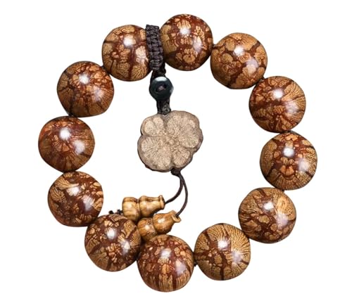HAEUYA Gebetsperlen, Perlenarmbänder, Armband Liudao Holz Handschnur Buddha Perlenschmuck Glücksarmband Buddhistischer Segen Amulett Buddha Perlenarmband Kunstschmuck(B,25mm*10) von HAEUYA